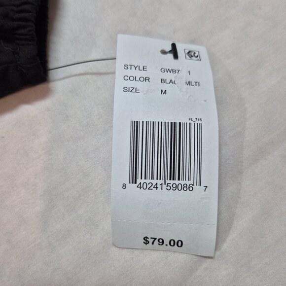 Calessa Women's Size M Floral Peasant Top Black Side Slits Embroidered (53) - Picture 11 of 12